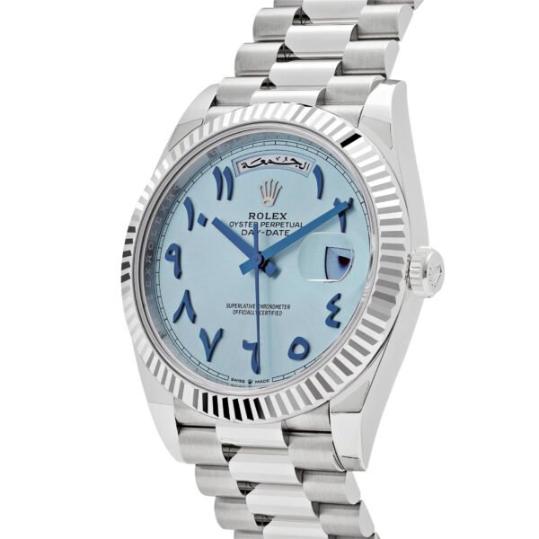 Rolex Day-Date 228236 Platinum Ice Blue Arabic Dial
