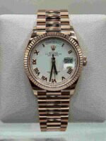 Rolex Day-Date 128235-0070 Rose Gold White Dial