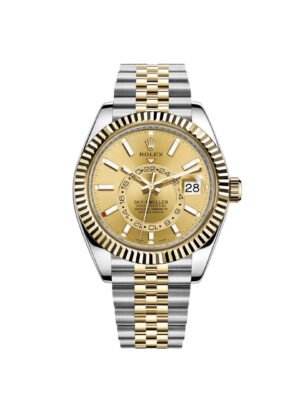 Rolex Sky-Dweller 326933 Stainless Steel Yellow Gold Champagne Dial