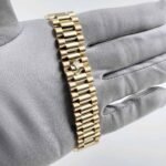 Rolex Day-Date 118388 Yellow Gold White Mother of Pearl Dial Diamond Bezel