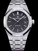 Audemars Piguet Oak Frosted Gold Selfwinding, Black dial, 37mm,White gold, 15454BC.GG.1259BC.03