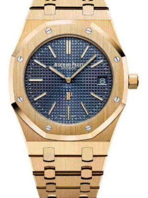 Audemars Piguet Oak Jumbo Extra-thin 39mm Blue dial Yellow Gold Watch 15202BA.OO.1240BA.01
