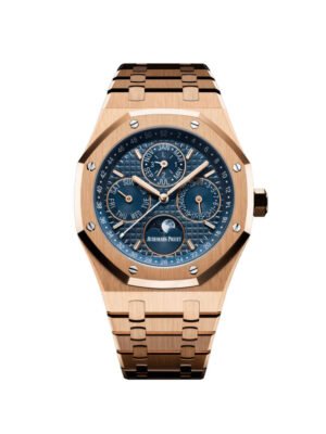 Audemars Piguet Royal Oak Perpetual Calendar 26574OR.OO.1220OR.02 Rose Gold Blue Dial