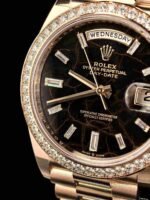 Rolex Day-Date 228345RBR-0016 Rose Gold Eisenkiesel Dial Diamond Bezel