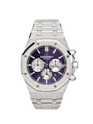 Audemars Piguet Royal Oak 26331BC.GG.1224BC.01 Chronograph Purple Dial Frosted White Gold