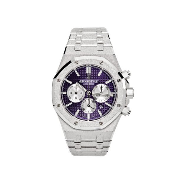 Audemars Piguet Royal Oak 26331BC.GG.1224BC.01 Chronograph Purple Dial Frosted White Gold