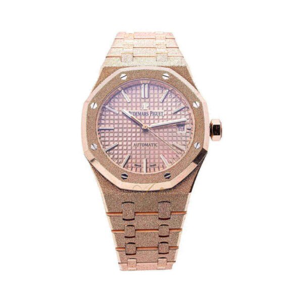 Audemars Piguet Oak Frosted Gold, Rose dial, 37mm, 18k Rose gold, 15454OR.GG.1259OR.03