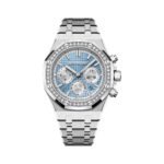 Audemars Piguet Royal Oak Chronograph 26715ST.ZZ.1356ST.01 Stainless Steel Diamond Bezel Light Blue Dial