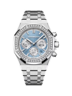 Audemars Piguet Royal Oak Chronograph 26715ST.ZZ.1356ST.01 Stainless Steel Diamond Bezel Light Blue Dial