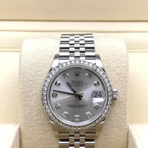 Rolex Datejust 278384RBR-0034 White Gold Stainless Steel Silver Dial