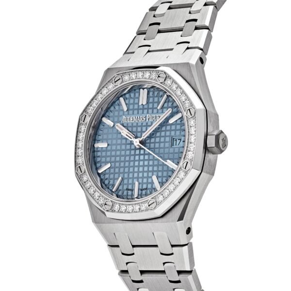 Audemars Piguet Royal Oak 77451ST.ZZ.1361ST.01 Selfwinding '50th Anniversary' Stainless Steel Light Blue Dial Diamond Bezel (2023)