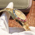 Rolex Submariner Golden Blue / Red Diamond Gold Dial 40mm