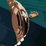 Rolex Day-Date 36 Carnelian Dial Gold Diamond Bezel Watch 128348RBR-0049 128348RBR