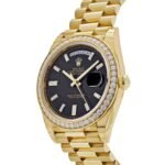 Rolex Day-Date 228348RBR-0039 Yellow Gold Black Diamond Dial Diamond Bezel